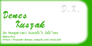 denes kuszak business card